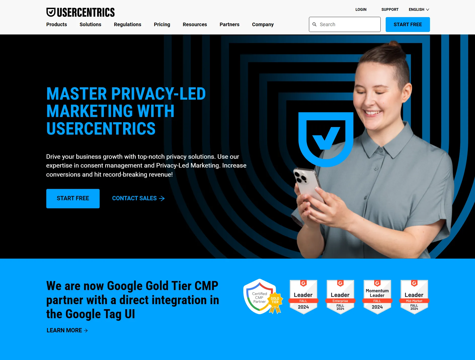 Usercentrics homepage screenshot